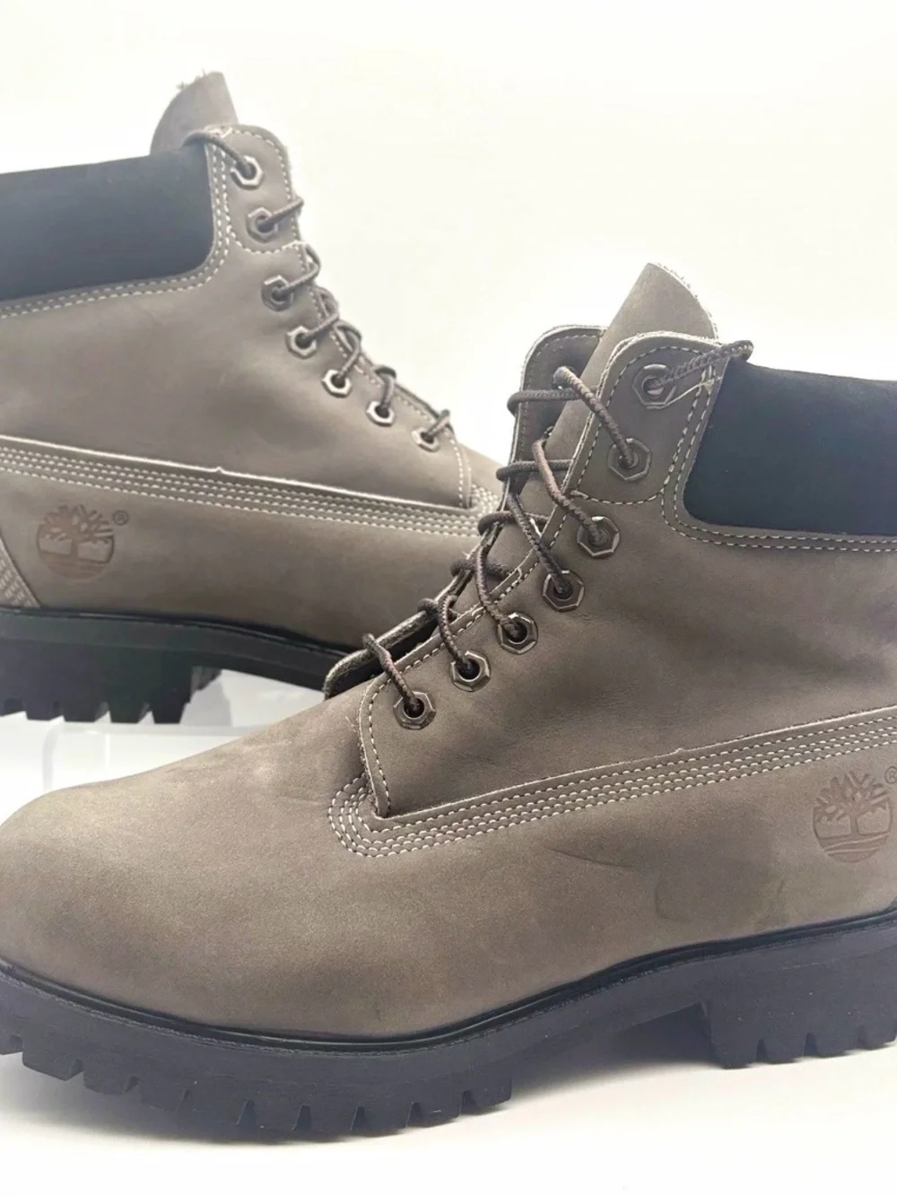 Timberland Men's Taupe Nubuck Lace-Up Work Boots